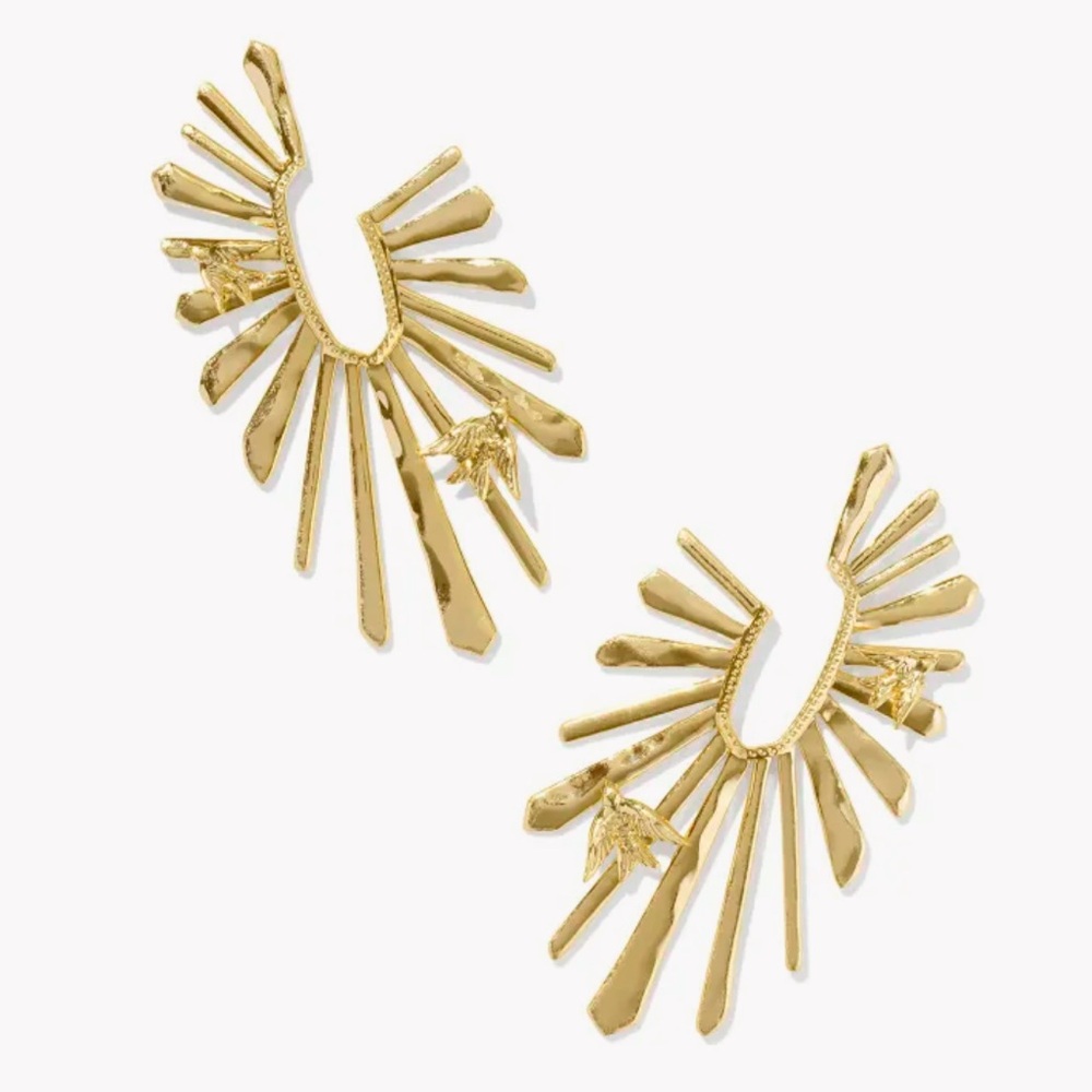 Kendra Scott Melody Bird Gold Hoop Earrings